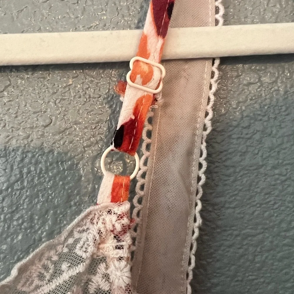 4/$10 Torrid Orange and White Smocked Tank Top - Picture 6 of 6